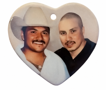 Ceramic Heart shaped Photo Ornament